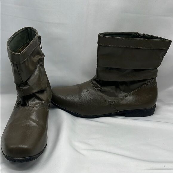 Vintage Military Green Lined Beacon Zip Up Boots - Picture 1 of 9
